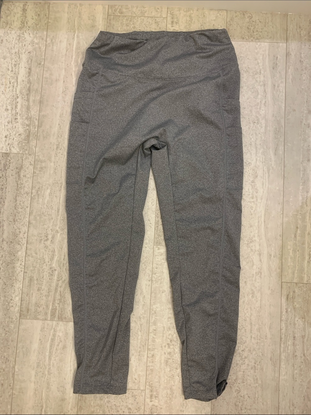 Kids Gray Active Leggings with Side Pockets